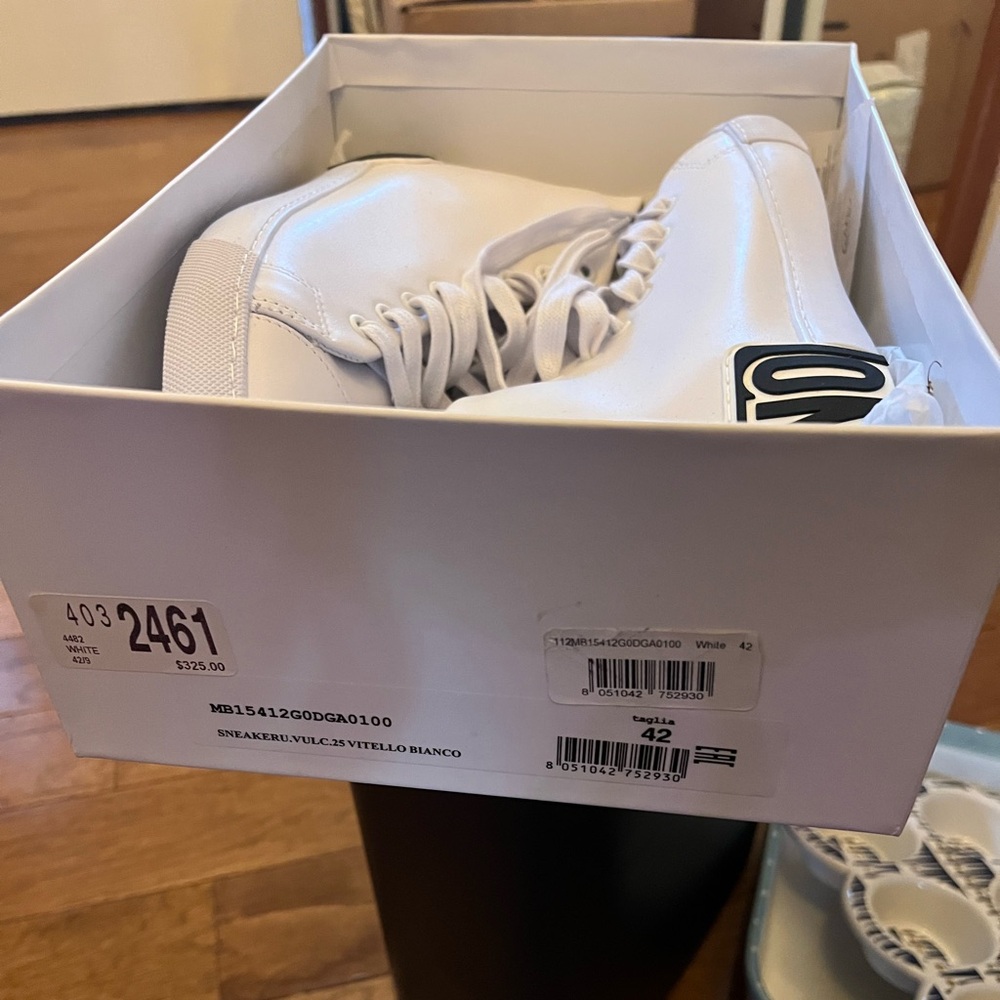 Brand New - Moschino Maxilogo High-top Sneaker White Leather